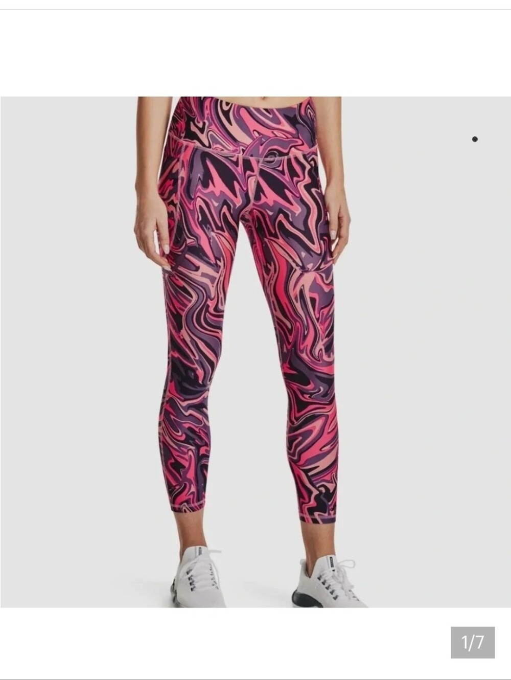 Under Armour Abstract Print Leggings in Pink & Purple Size XL EUC